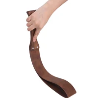 46.5CM Genuine Leather Horse Paddle Training Crop Equestrian Submissive Riding Beat Bat，Handmade Walnut wood Handle 1