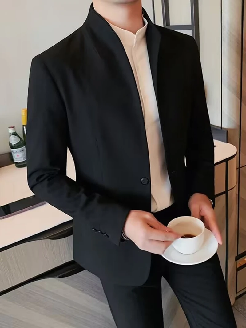 Men's White/Black Blazer Single Breasted Formal Man Suit Jackets Men's Stage Clothing for Men Male Blazer One Coat for Party 2