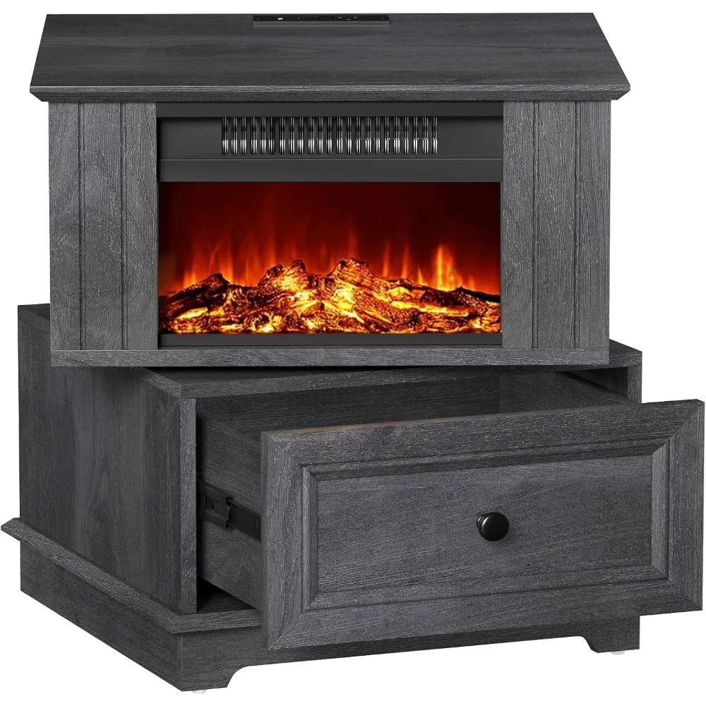Rotatable Electric Fireplace Heater,1400W Indoor Electric Stove Heater,4800BTU Fireplace Stove,3D Flame Effect 2