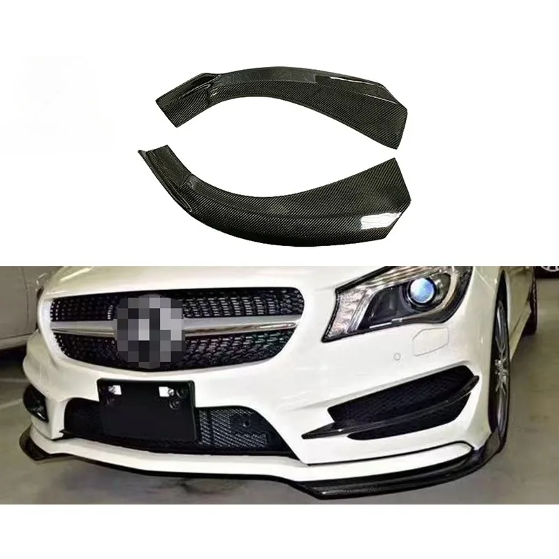 For Mercedes Benz CLA Class W117 Carbon Fiber CLA 260 250 2013+ Front Bumper Corner Wcrapping Body Kits Trim Automotive Spoiler