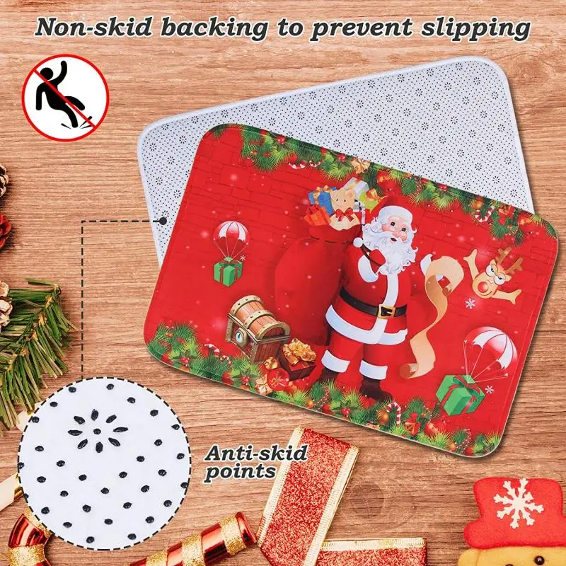 New Christmas Carpet Decoration Home floor mat Room Non-Slip Flannel rug Santa Claus Xmas Snowman christmas decorations for home