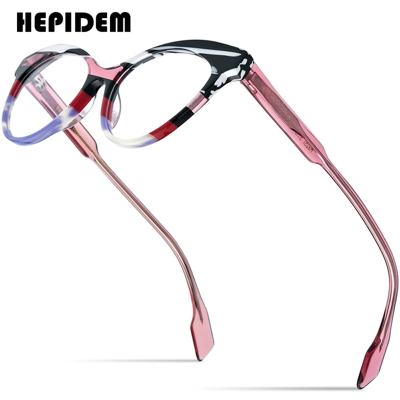 

HEPIDEM Multicolor Acetate Optical Glasses Frame Women 2023 New Big Oversize Cat Eye Eyeglasses Ladies Spectacles Eyewear 9257