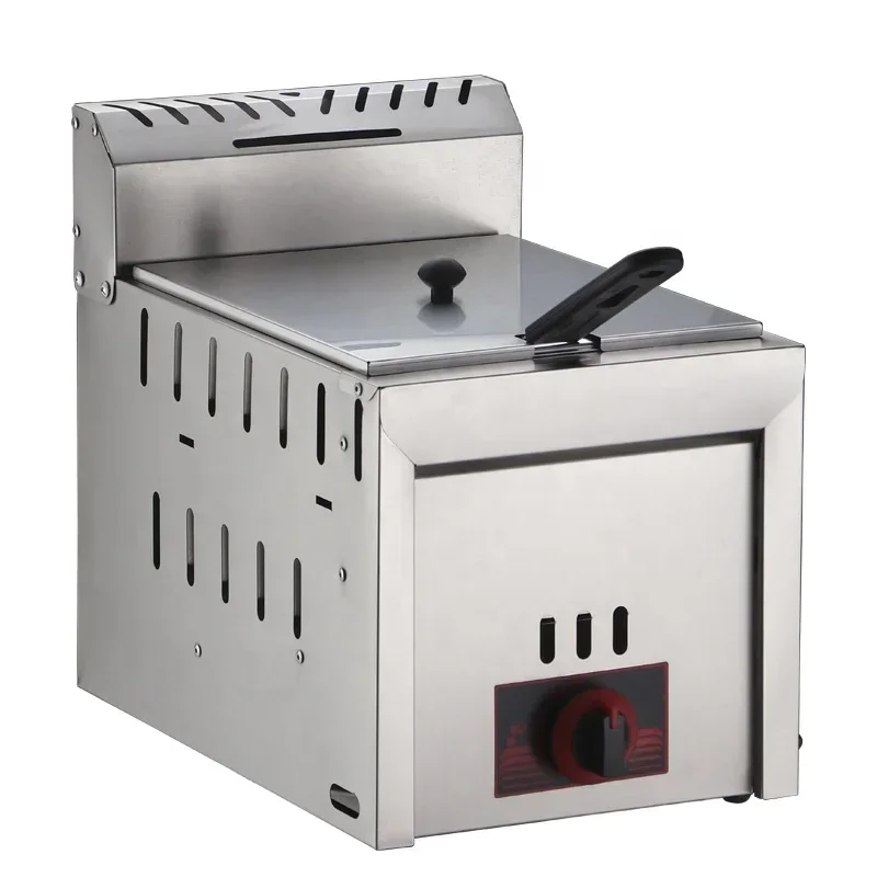 Comercial Electric Temperature Control Ventless French Fry Use Corn Dog Gas Deep Oil Fryer For Sale