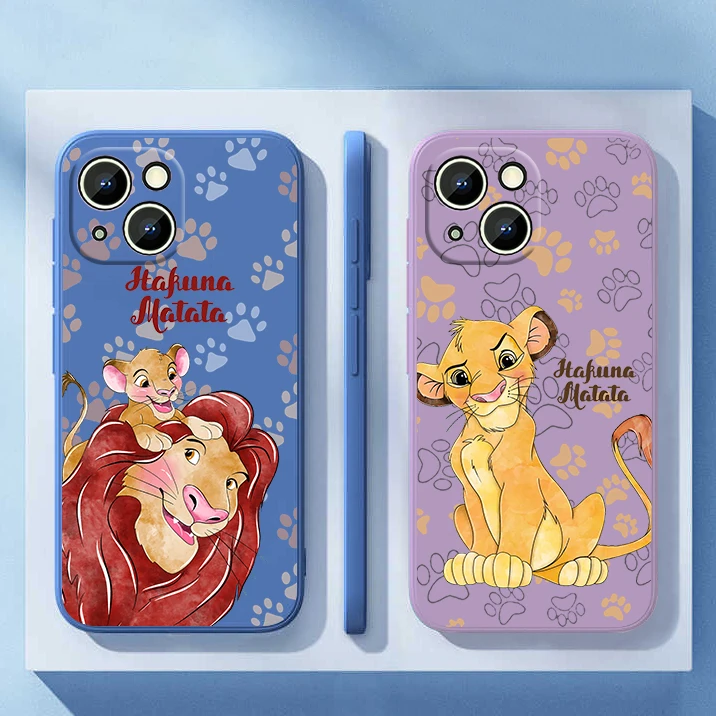 Custodia Per Telefono Disney Lion King Simba Per Iphone 14 13 12 Mini 11 Pro Max 8 7 Plus Xr Xs X Liquid Rope Funda Cover