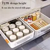 Kitchen Storage Tray Pull out Cabinet Organizer Slide out Drawers Fixed with Adhesive Roll out Shelf Storage for Kitchen Base 3
