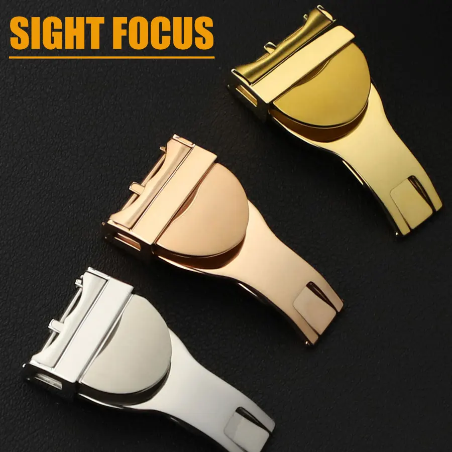 

316L Stainless Steel 18mm Deployant Clasp Watch Buckle for Tudor Leather Strap or Rubber Band Replacement Gold/Sliver/Rose Gold