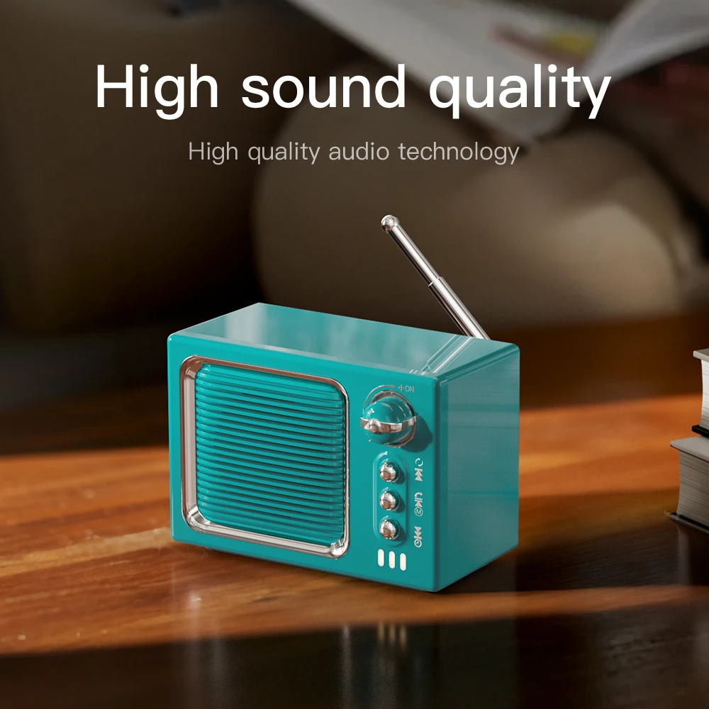 Mini Vintage Bluetooth Speaaker White Noise Sleep Aid Soundbar Hifi Sound Music Box Wireless Handsfree Call TF Card Music Player