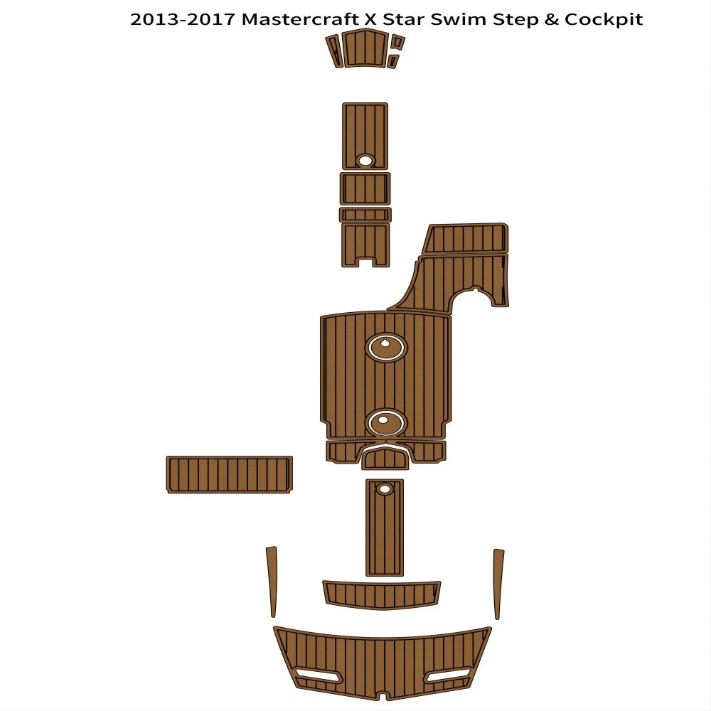 Quality 2013-2017 Mastercraft X Star Swim Step Cockpit Pad Boat EVA Foam Teak Floor Mat