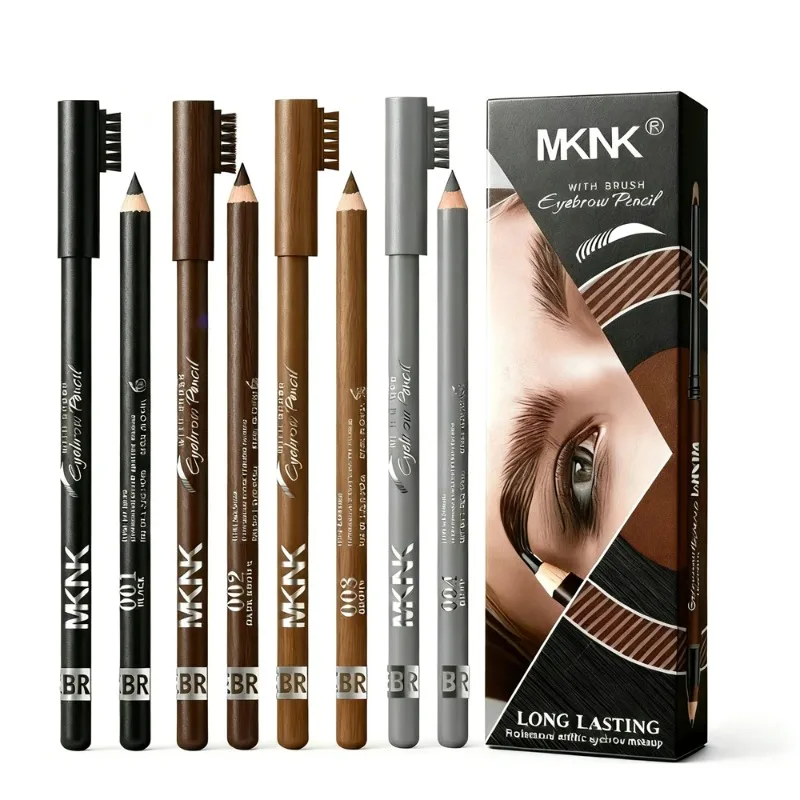 Wasserfester Holz-Doppelendiger Augenbrauenstift Glatter Langanhaltender Verwischfester Eyeliner-Stift 4 Farben Matt Chromogenes Make-up – Detail 5
