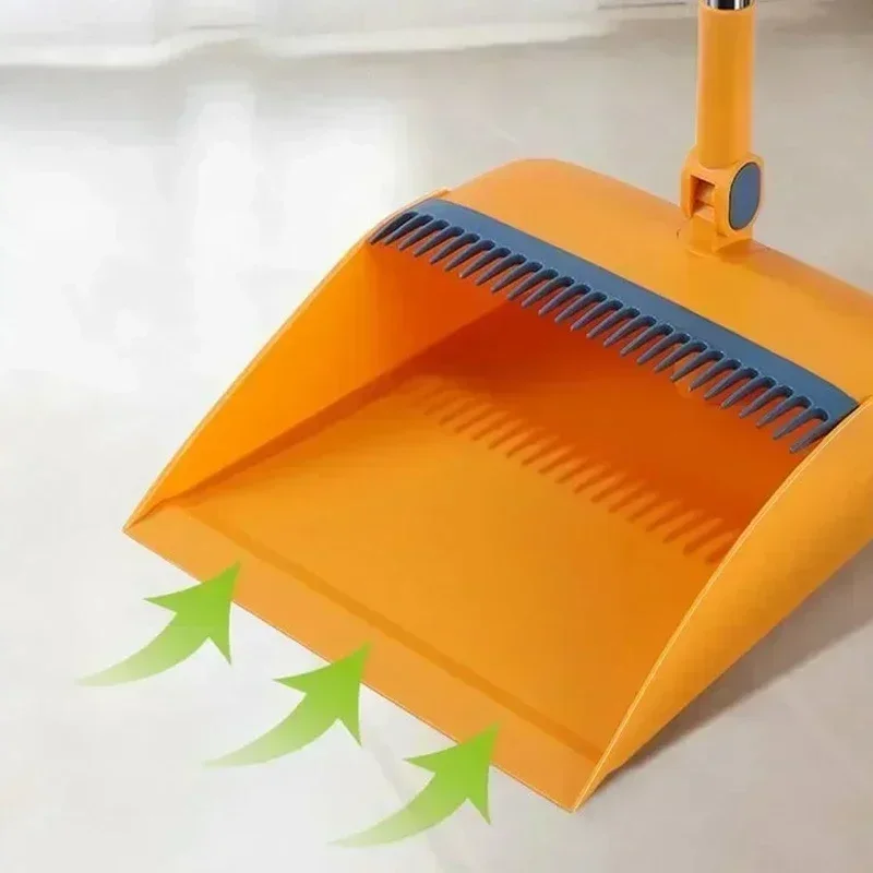 Household folding broom broom dustpan set Soft brush whisk broom strip non-stick hair sweeping cleaning and scraping 4