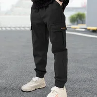 Pantalons de printemps et d'automne pour garçons de 4 à 12 ans, pantalons longs décontractés avec lettres, 3 couleurs, pantalons de Sport pour enfants et adolescents 5
