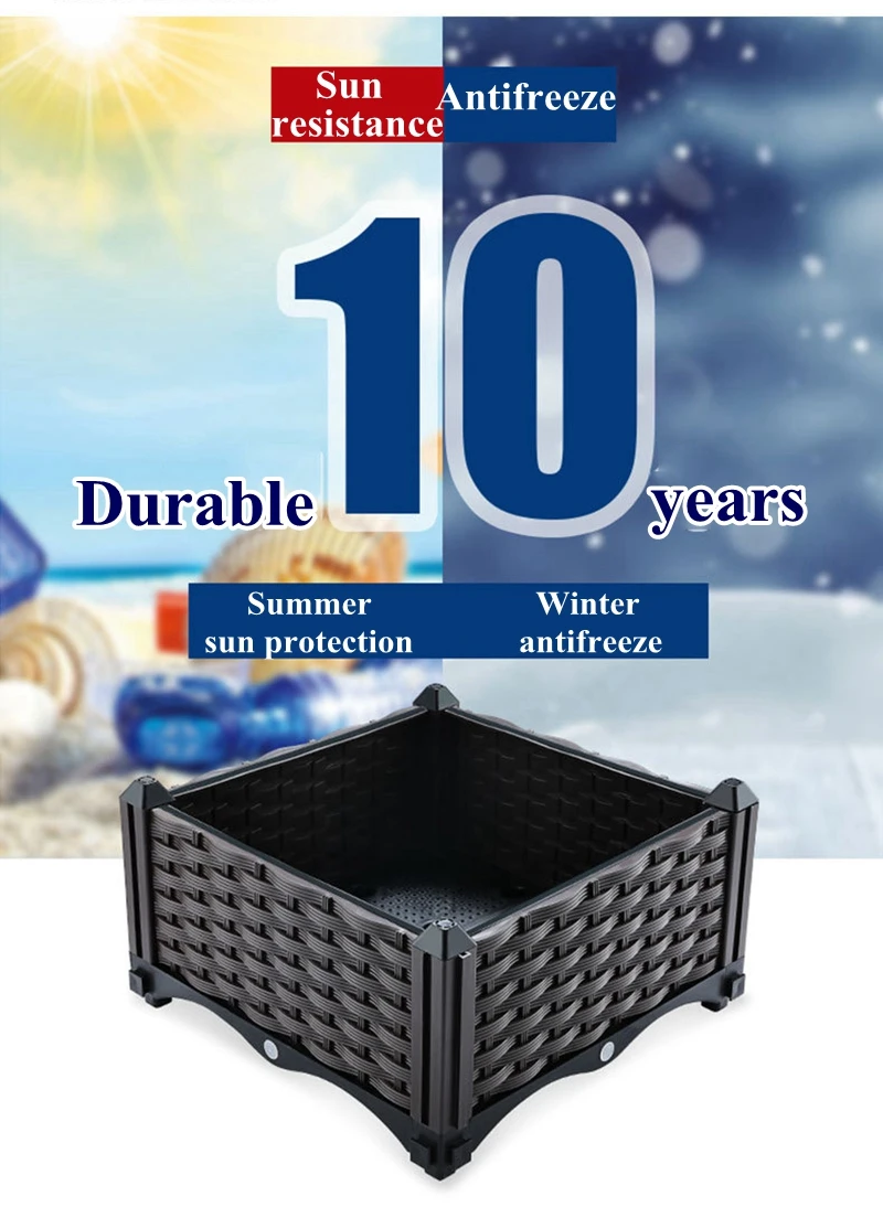 Description Picture 6 of itemLarge Capacity Vegetable Planting Box Home Balcony Planting Pot Equipment Thickened Square Flower Pot Garden Pots & Planters