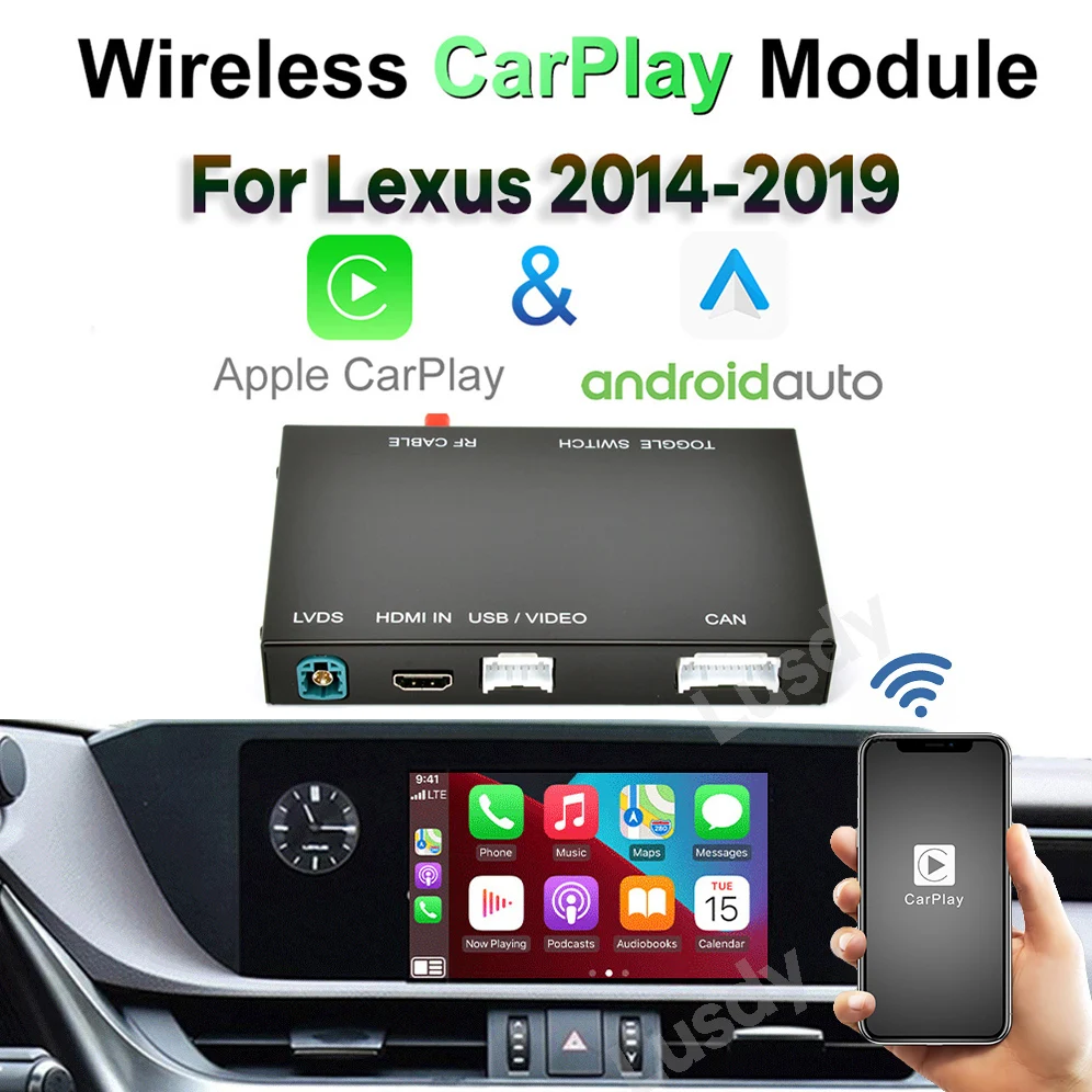 for Lexus is 2005 2006 2007 2008 Wireless CarPlay Android Auto Linux Interface Box Fit for Original Car Radio Upgrade GPS Navigation