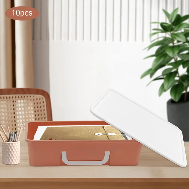 File Box with Lid 10 Pieces Box Flat Organizer Storage Bins Flat Storage  Bins with Lid - AliExpress