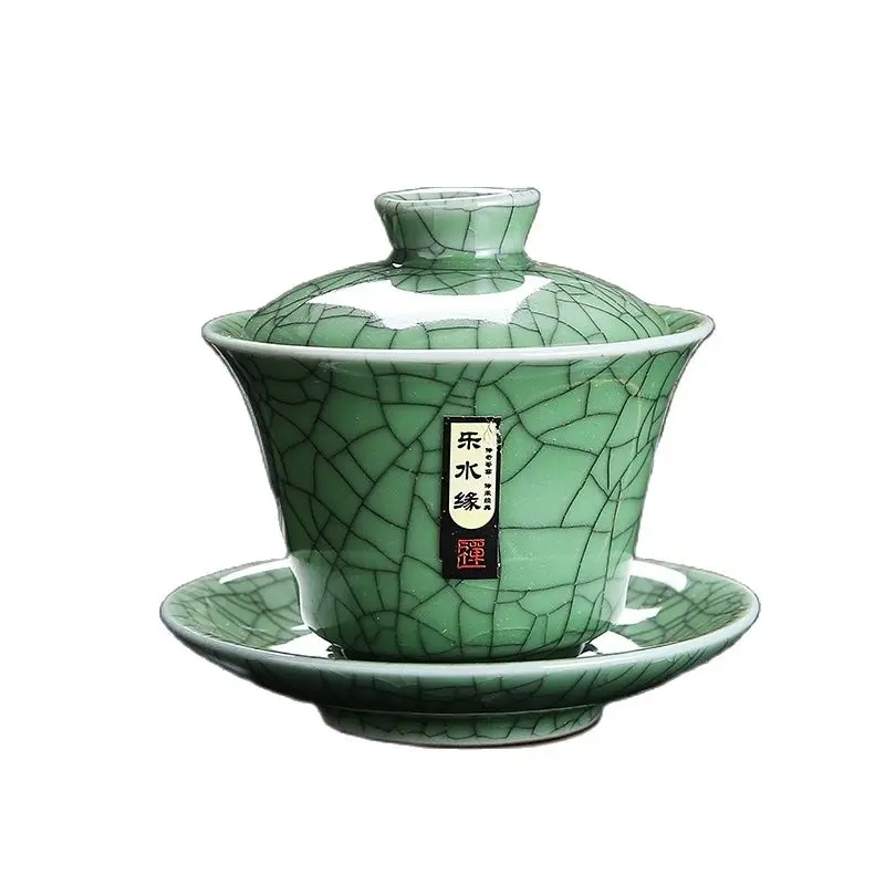 

Глазурный цвет, треснувшая керамика, Gaiwan для чая, домашняя чайная чаша, дорожная чайная чаша, китайские аксессуары для чая, посуда для напитков, личная чашка 130 мл
