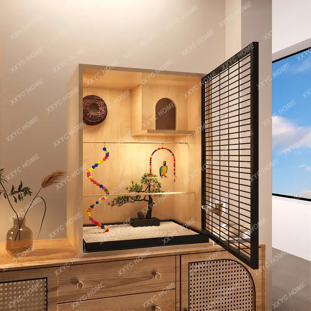 Parrot Xuanfeng Solid Wood Special Bird Cage