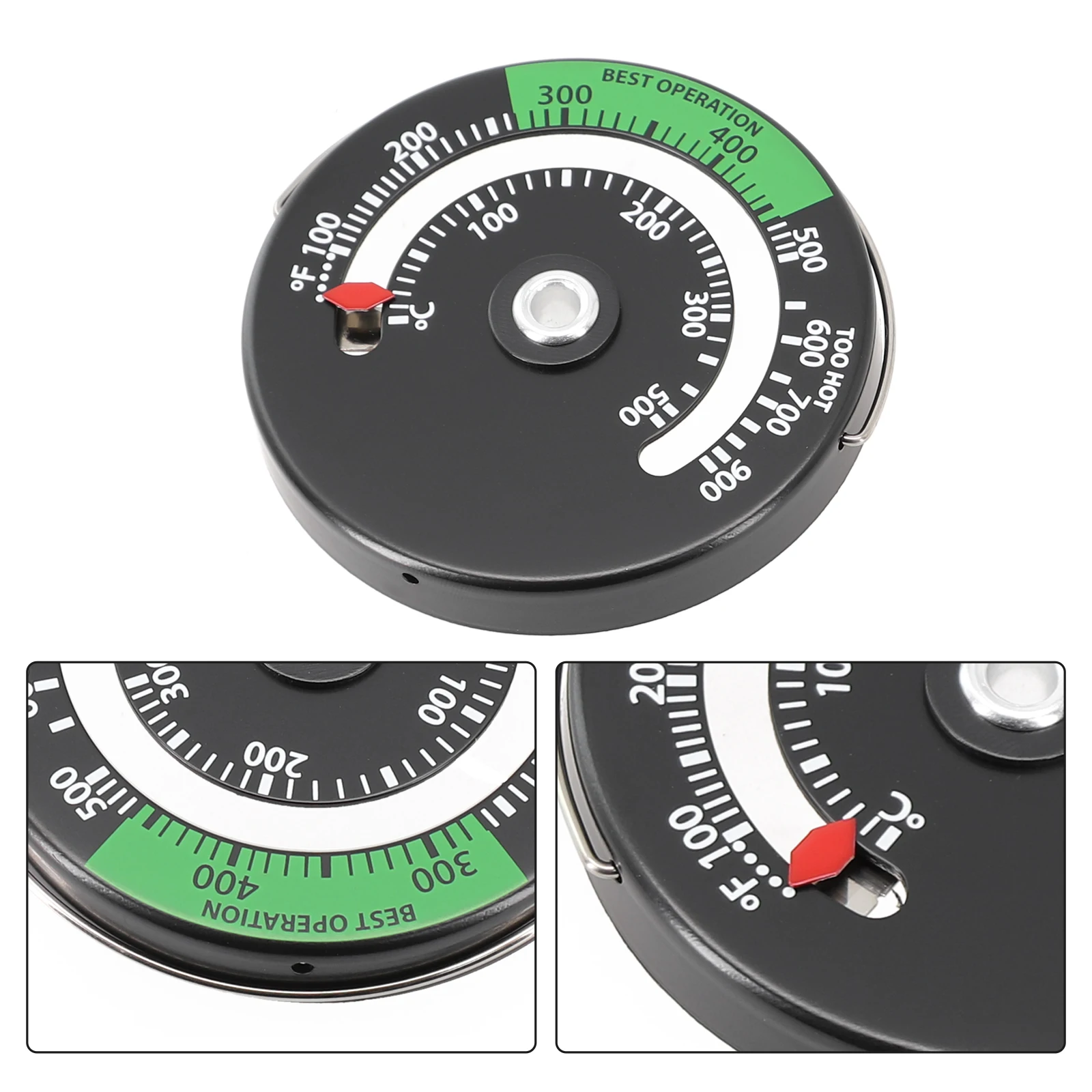 Magnetic Fireplace Stove Thermometer 6.3cm (Diameter) X 0.9cm (Depth) For Oven Stove Flue Pipe Fire Place Temperature Monitor