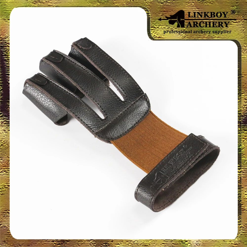 Archery 3 Finger Gloves 1pc Leather High Elastic Hand Protection for Hunting Shooting archery finger tab archery bow accessory