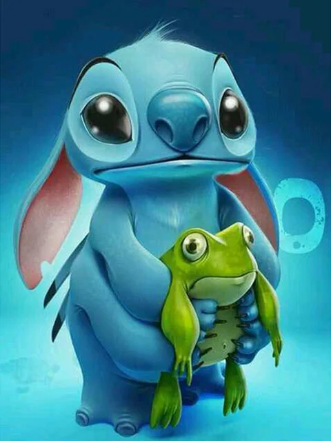 Lilo & stitch diy pintura por números pintados à mão pintura a óleo desenho  sobre tela matar o tempo presente original decoração de casa