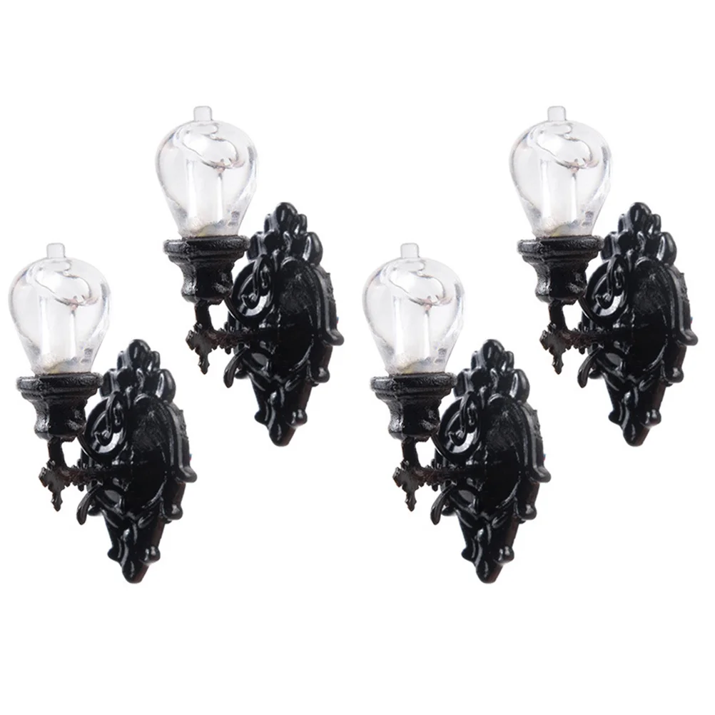 

4pcs Miniature Lamps Decors Miniature Lamps Miniature Wall Lamps House Decor