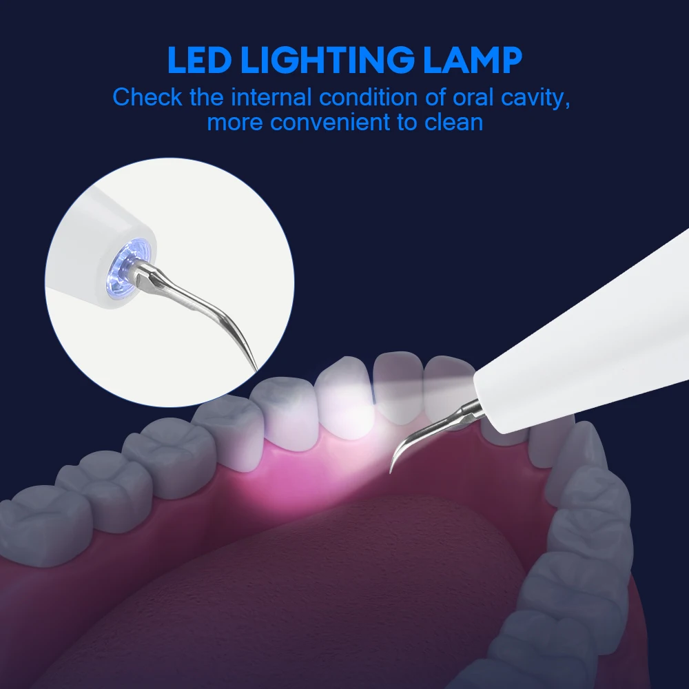 Limpiador de dientes ultrasónico, escalador Dental y cepillo de dientes eléctrico rotativo, placa, cálculo, eliminación de sarro, juego de herramientas de limpieza Dental » Limpiador de dientes ultrasónico