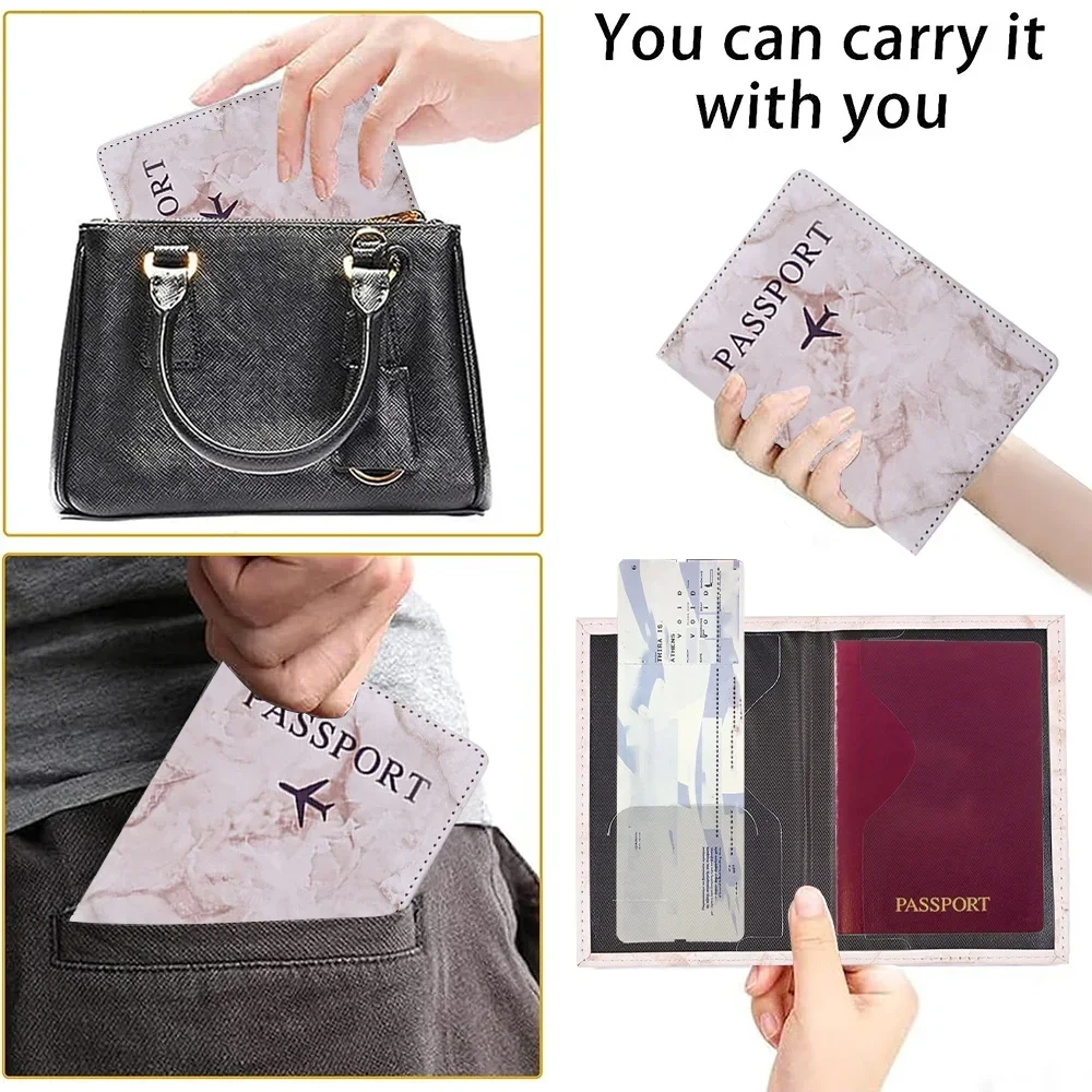 Passport protective cover embroidery letter pattern travel holder wallet gift PU leather card case cover unisex