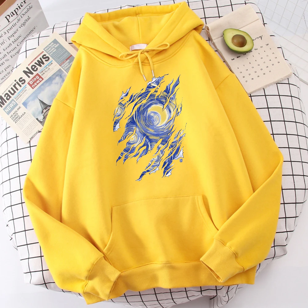 

Vincent Van Gogh Starry Night Printing Women's Hoodies Hip Hop Loose Hoodie Autumn Fleece Hoody Harajuku Crewneck Streetwear Men