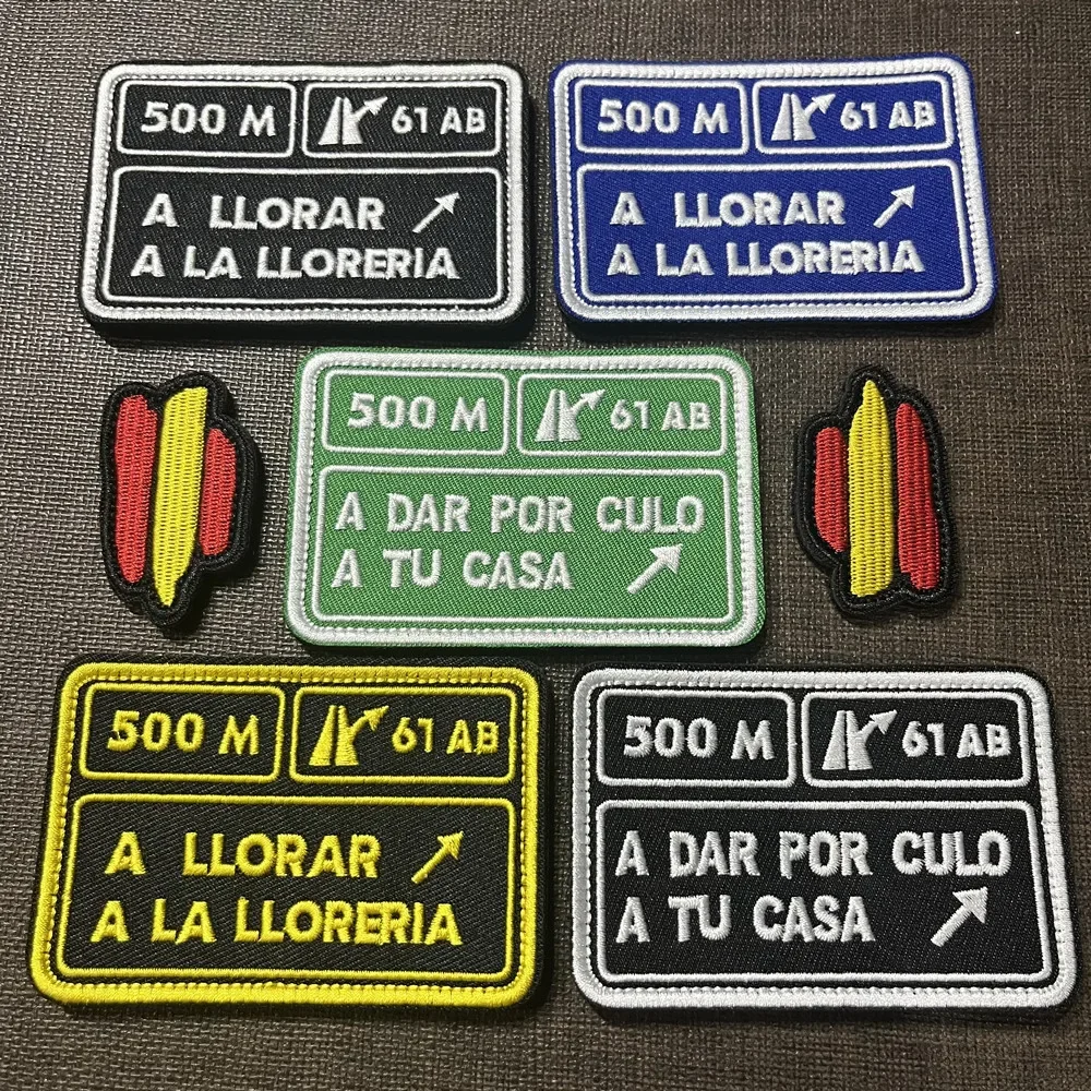 500M A LLORAR Spanische Patches Taktische Stickerei Haken & Schleife Patch 20KG UNA LLORADITA Moral Abzeichen Rucksack Hut Aufkleber