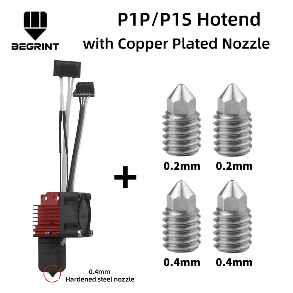 Complete Hotend Assembly Hotend For Bambu Lab X1 X1C P1P P1S with Fan Upgrade 2.0 with Nozzle Complete Bamboo Lab X1 Carbon image 26