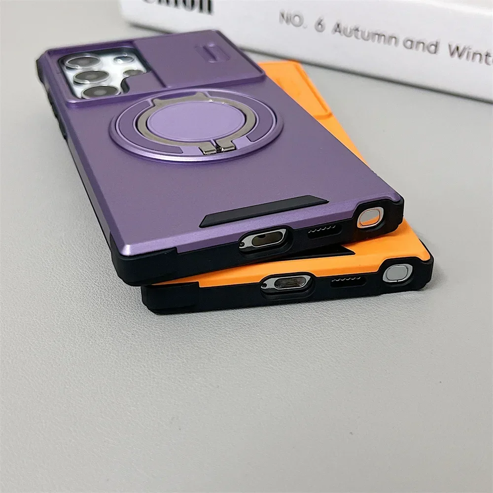 Slide Camera Protection Magnetic Stand Phone Case - Defender Cover