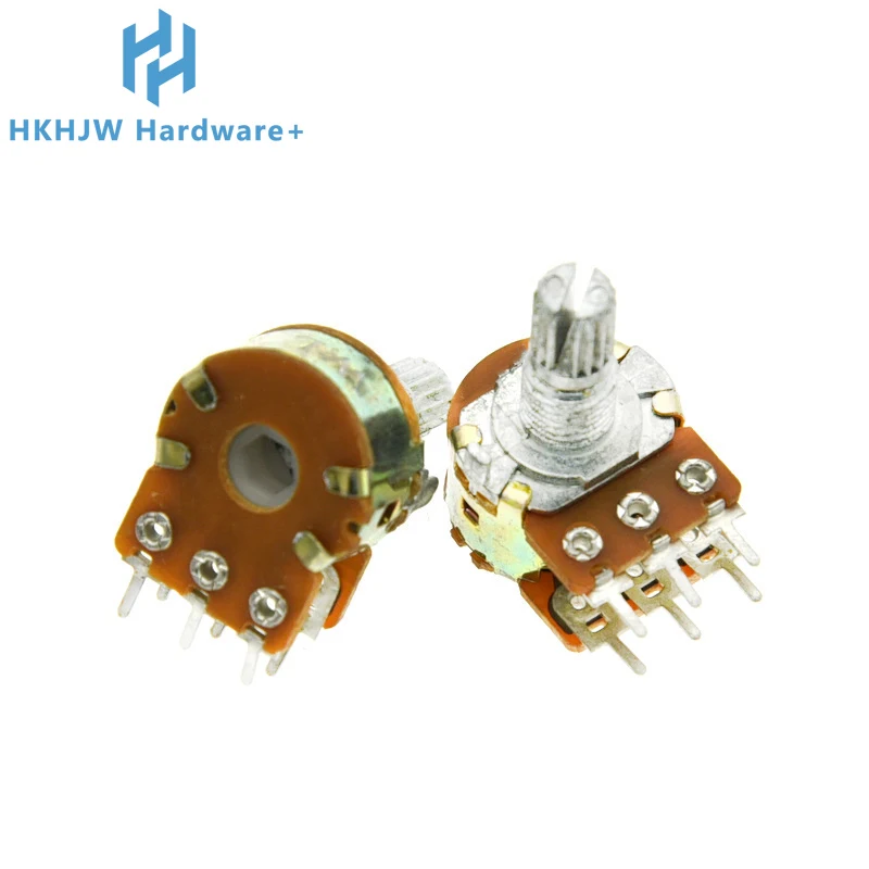 5pcs WH148 B 1K 2K 5K 10K 20K 50K 100K 500K 6PIN Double Potentiometer ...