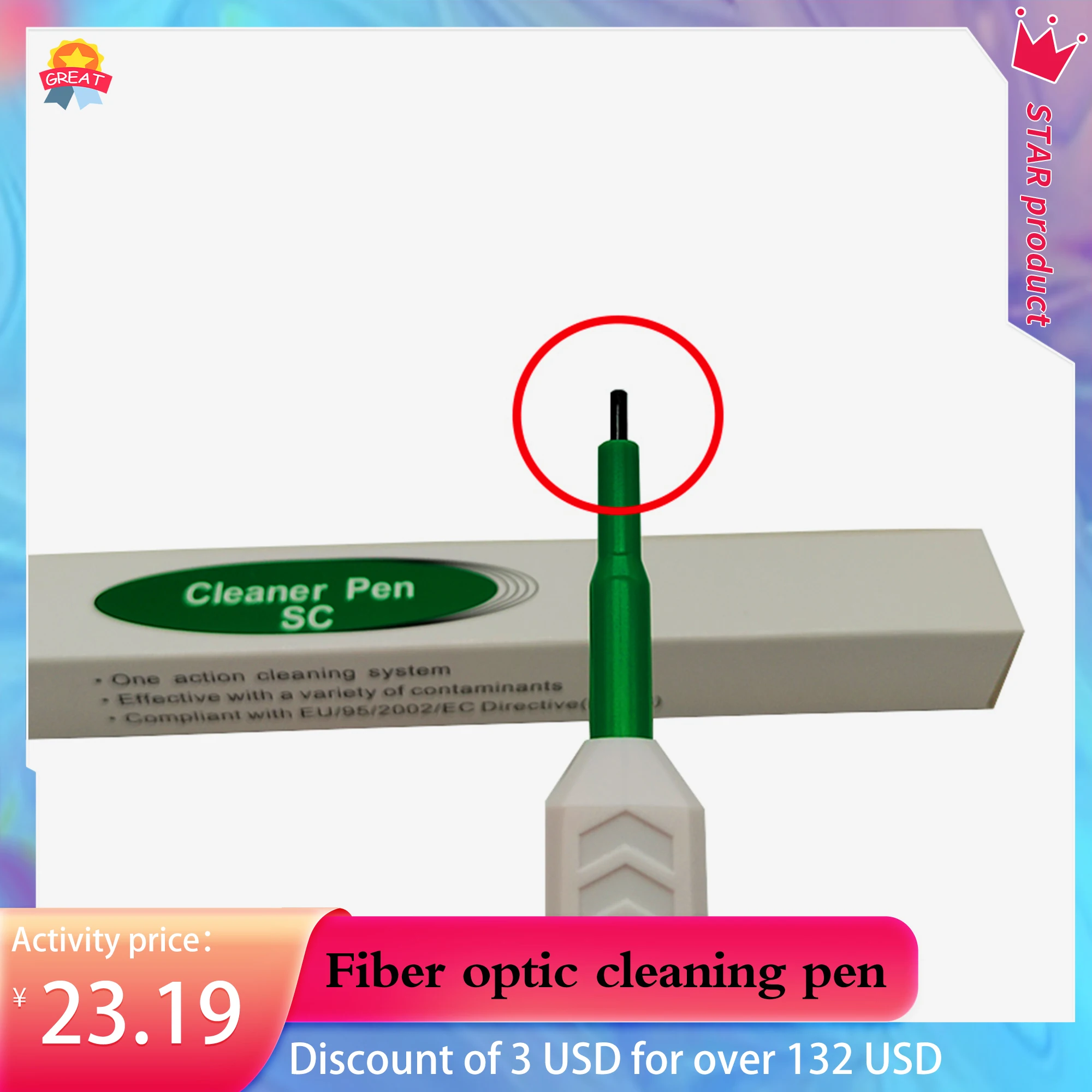 Free Shipping Optical Connector Cleaning Pen 2.5mm Optical Fiber Cleaner Pen LC SC FC ST Fiber Optic Cleaner More Than 800 Times