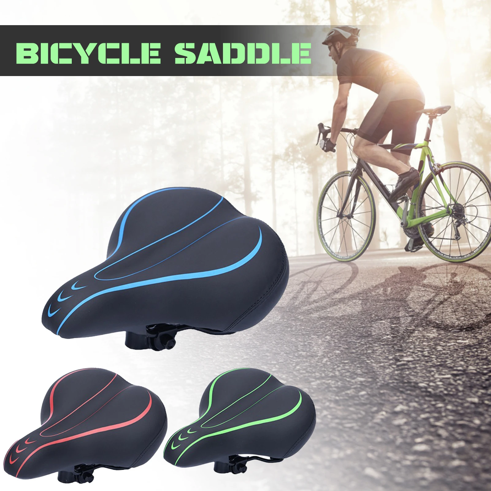 

Thickened Breathable Bicycle Saddle Men Women MTB Road Bike Saddle Comfortable Big Butt Bike Seat Wide Foam Bicycle Cushion