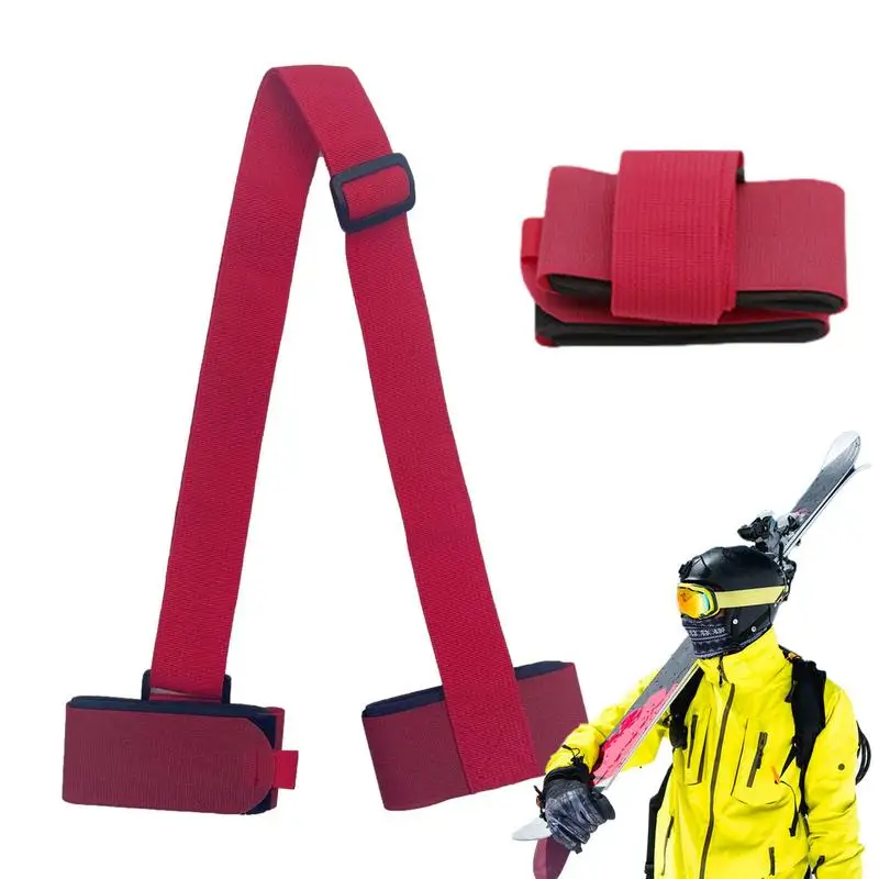 

Nylon Skiing Bags Adjustable Skiing Pole Shoulder Hand Carrier Lash Handle Straps Porter Hook Loop Protecting For Ski Snowboard