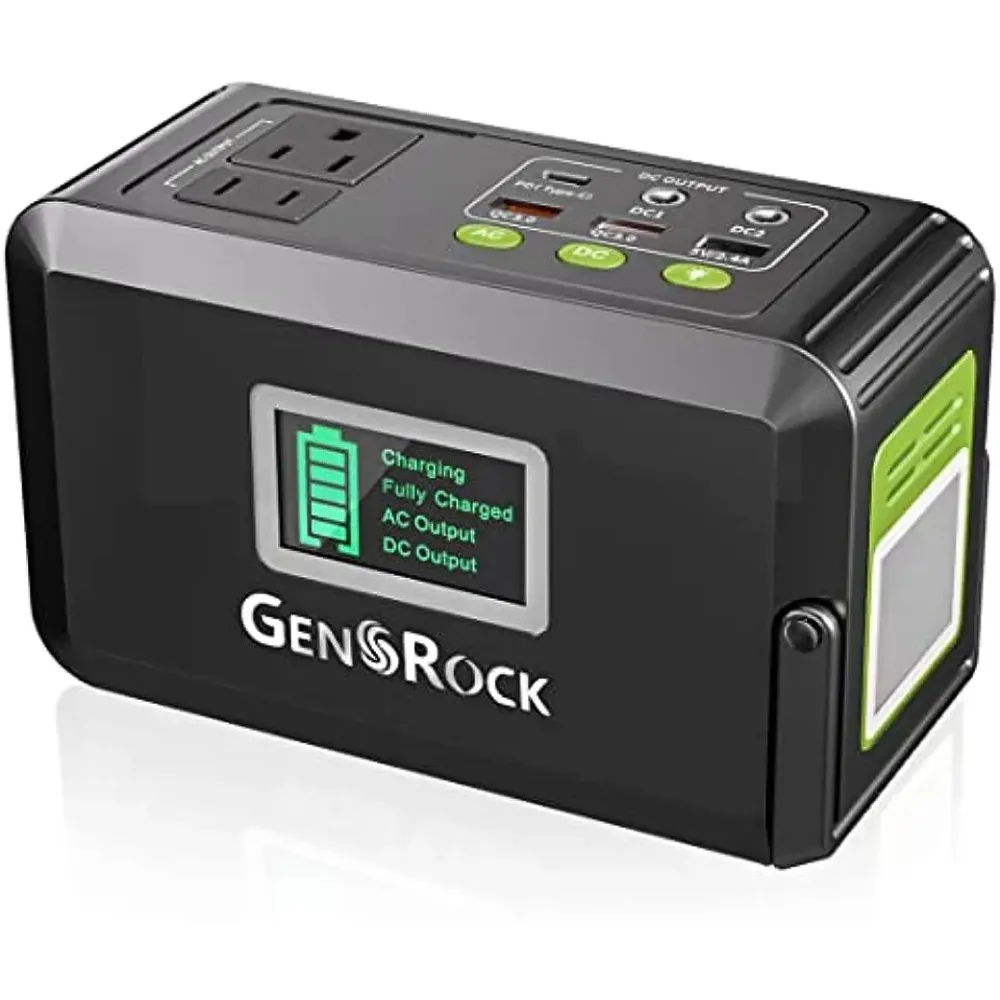 

GENSROCK 120W Portable Power Station, 88Wh Outdoor Solar Generator, Lithium Battery Power with 110V/120W(Peak 150W)