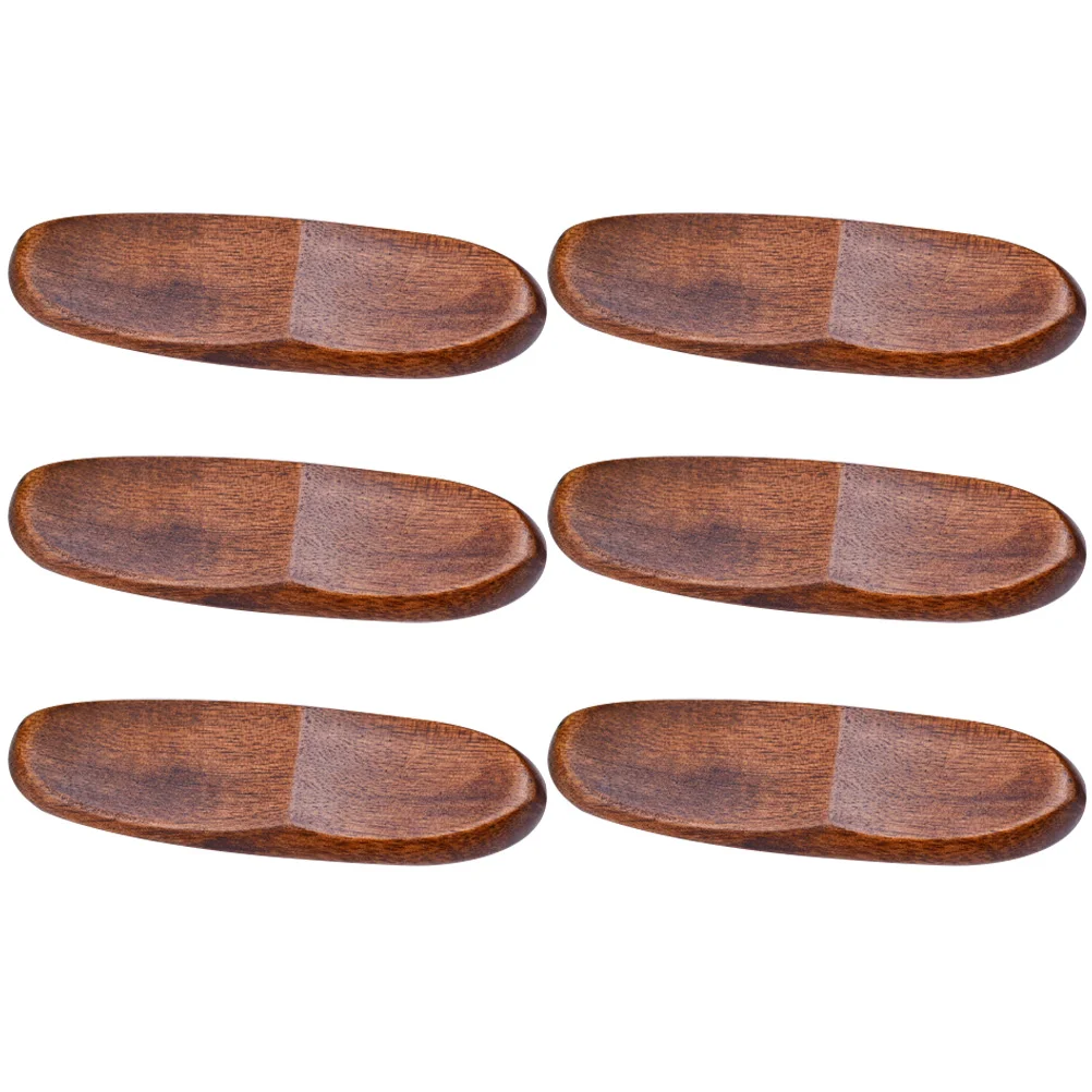 

6 Pcs Table Decor Solid Wood Chopsticks Spoon Holder Holders at Home Rest Stand Desktop Fork