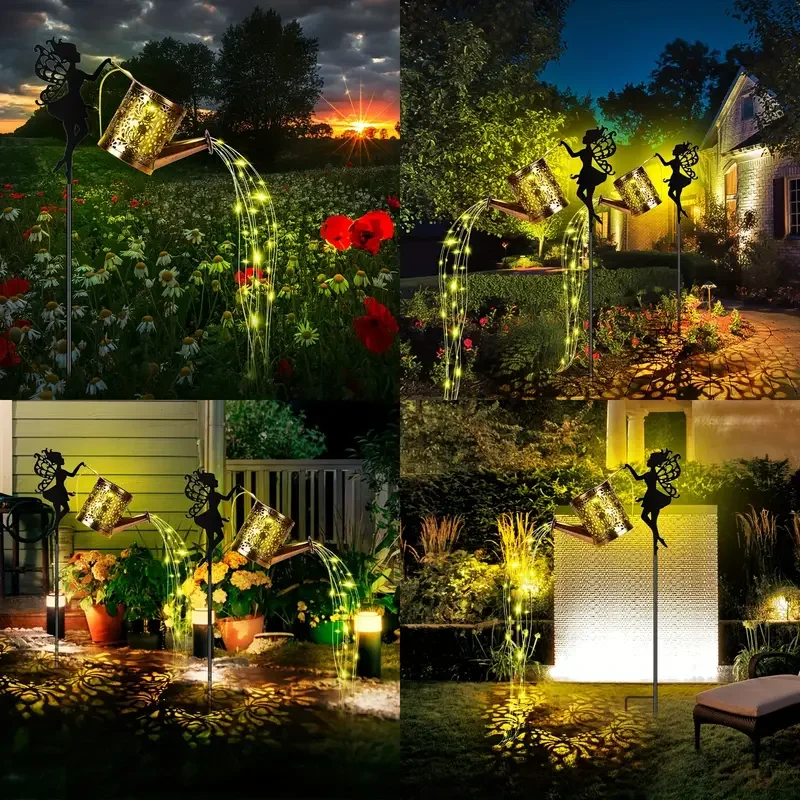 VOOKRY Luce Solare A Forma Di Annaffiatoio In Metallo Con LED, Impermeabile, Per Giardino E Terrazzo