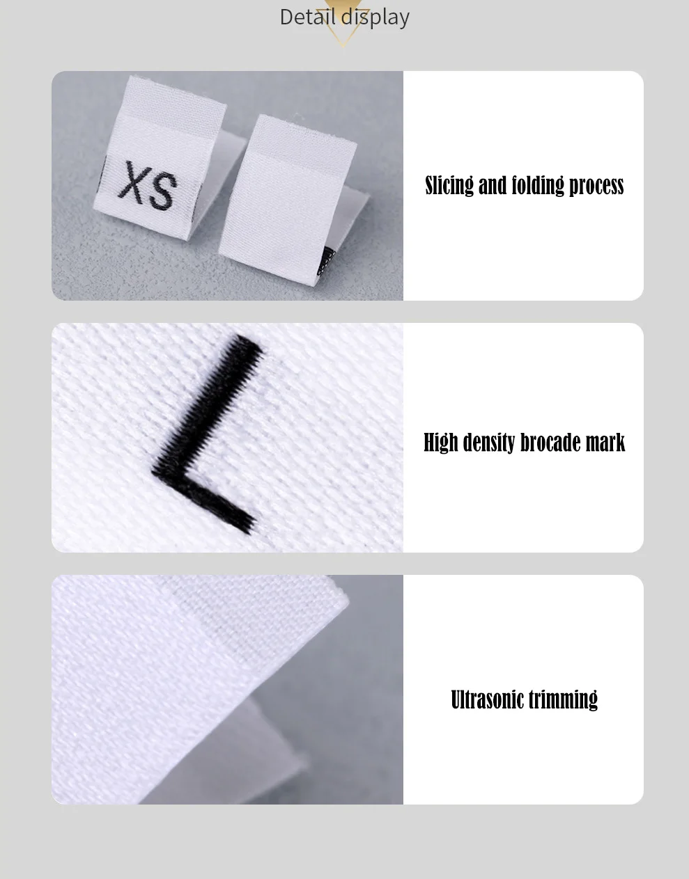 Description Picture 6 of item100Pcs Clothing Size Label Black Text White Garment Clothes T Shirt Dress Cloth Fabric Label Tag XS S M L XL 2XL 3XL 4XL 5XL 6XL