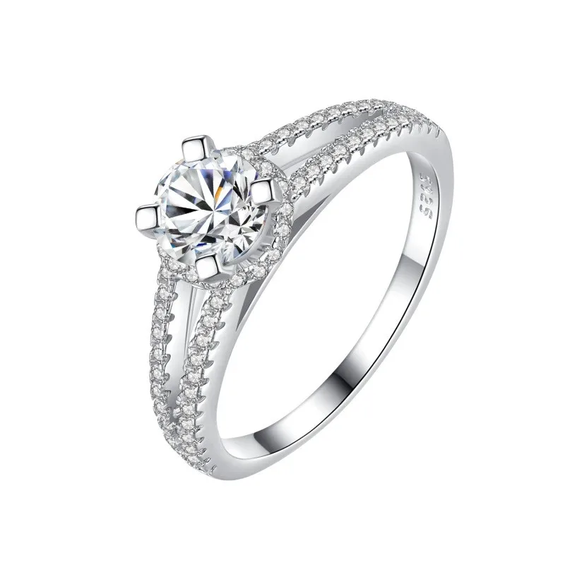 

JZ0033 Lefei Fashion Trendy Luxury 1ct Classic Moissanite Color D Paws Rings For Women s925 Silver Wedding Elegant Fine Jewelry