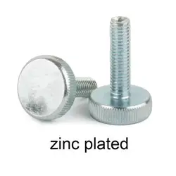 Premium Knurl Flat Head Hand Tighten Thumb Screws - Toolless Adjustment - 20mm (Zinc plated)
