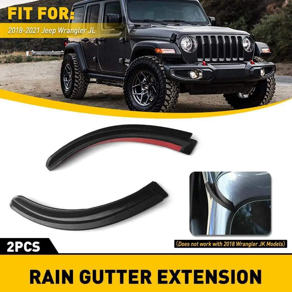 

2pcs Car ABS Water Rain Gutter Extension Hardtop rain gutters For Jeep Wrangler JK 2007-2018 Modification Accessories