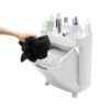 Laundry Basket Organizer with 3 Detachable Hampers, Wall-Mountable Storage Bins, Stylish Grey-White Design 4