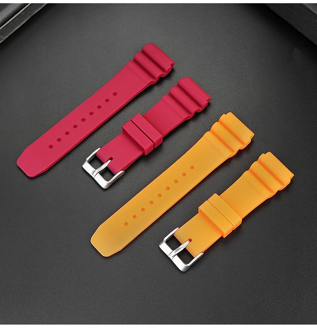 High Quality Rubber Silicone 22mm Watchband for Casio/Seiko