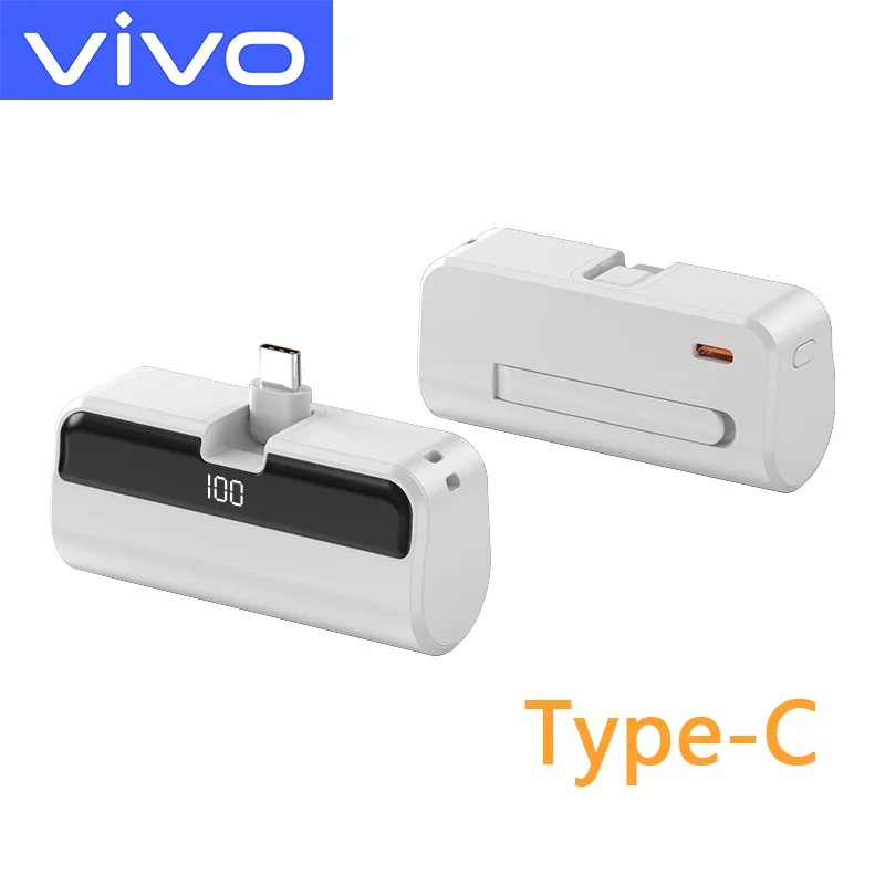 VIVO 500000mah Capsule Power Bank Portable Large Capacity Super Fast Charging Mini External Battery for iPhone Huawei Samsung
