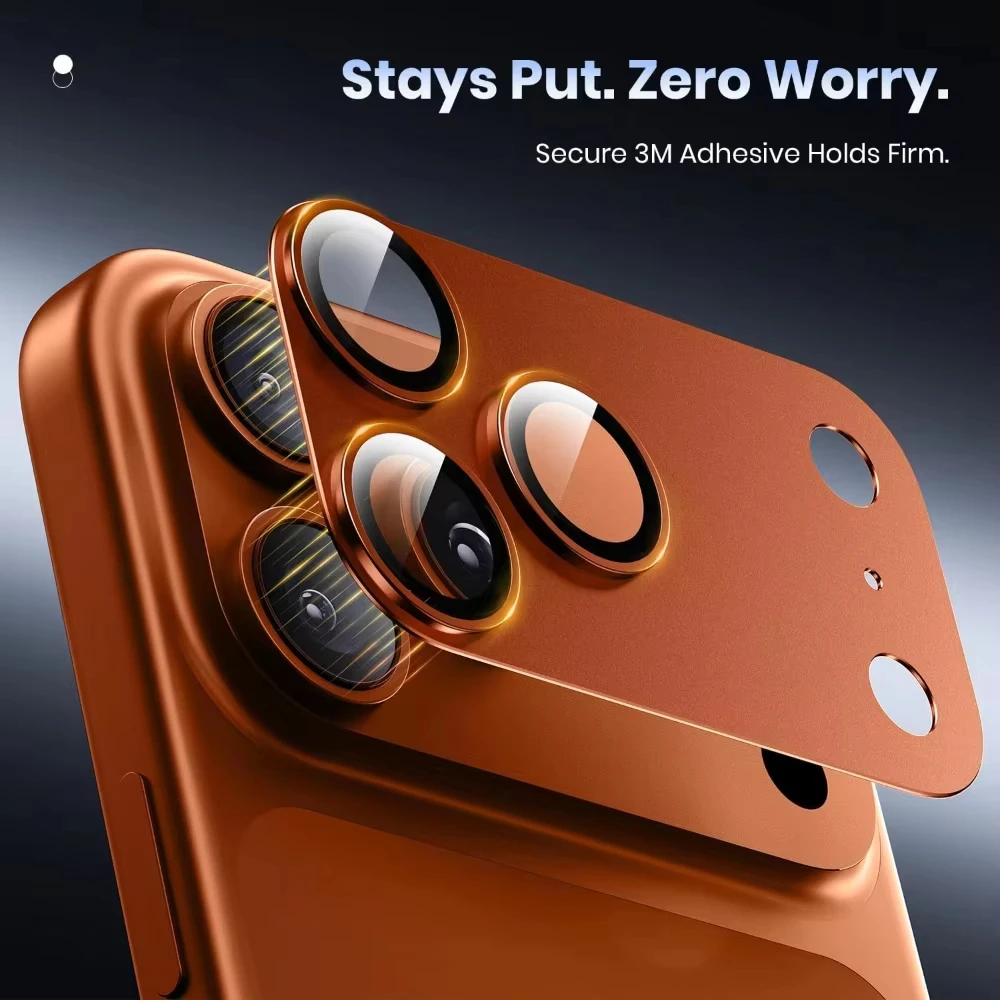 Protezione per Obiettivo Fotocamera in Vetro Temperato per iPhone 17 Pro Max Air 17Promax i17 17Pro, Accessori per Telefono - immagine 3