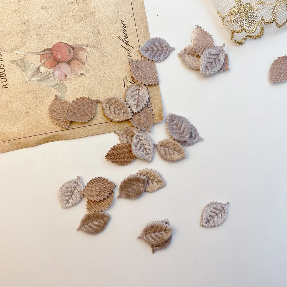 Super Mini Green Velvet Small Leaf Headdress Diy Handmade Flowers and Leaves Clothing Sweater Hair Accessories