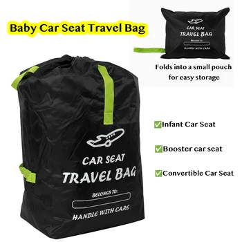 Borsa da viaggio portatile per seggiolini auto per neonati e seggiolini rialzati – Cinghie regolabili per il trasporto, comoda maniglia per il trasporto, resistente e pratico