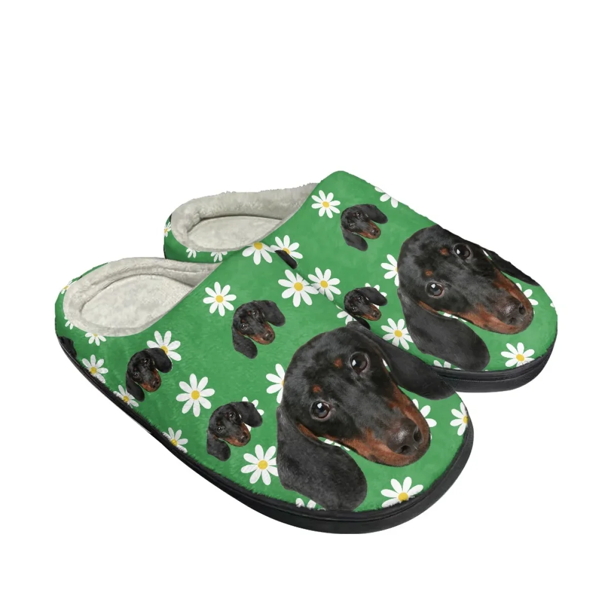 Fashion Dachshund Pattern Indoor Slippers Autumn Winter Warm Couples Comfy Footwear Casual Non-Slip Cotton Slippers Drop Ship