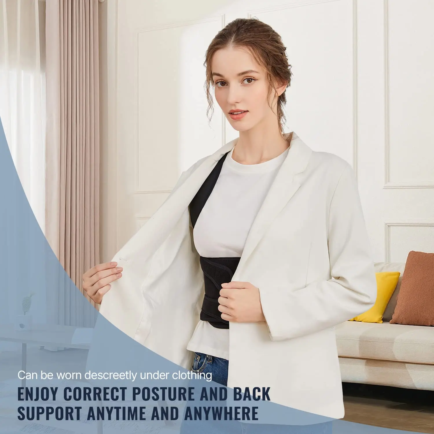 Back Support Posture Corrector for Men and Women Shoulder Straightener Adjustable Full Back Support Upper and Lower Pain