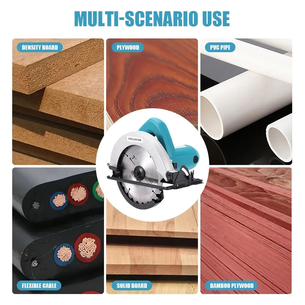 Scie circulaire électrique 7 pouces – Modèle sans balais, positionnement manuel, découpe bois Sf9c485718c4748d4b0eb160b7cc5c9680